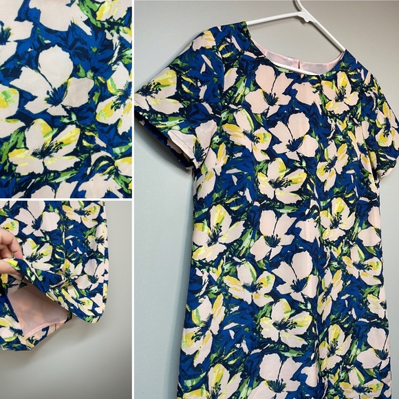 J. Crew Blue Floral Shift Dress size 8P - Picture 2 of 2